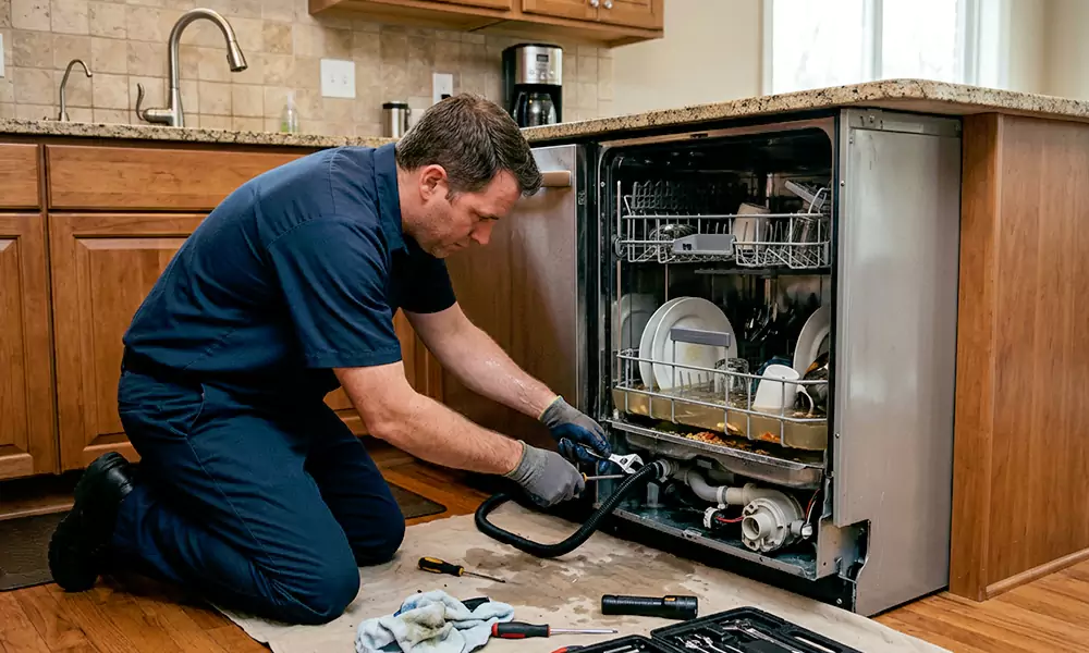 Dishwasher Not Draining Repair in Dorchester, MA
